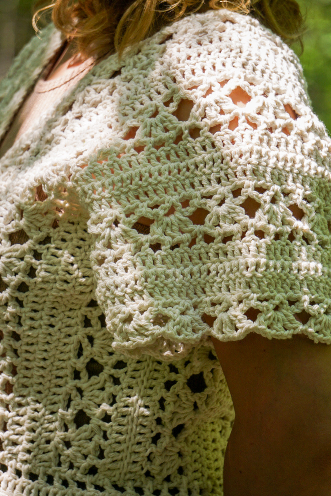 Crochet V-neck Lace Top