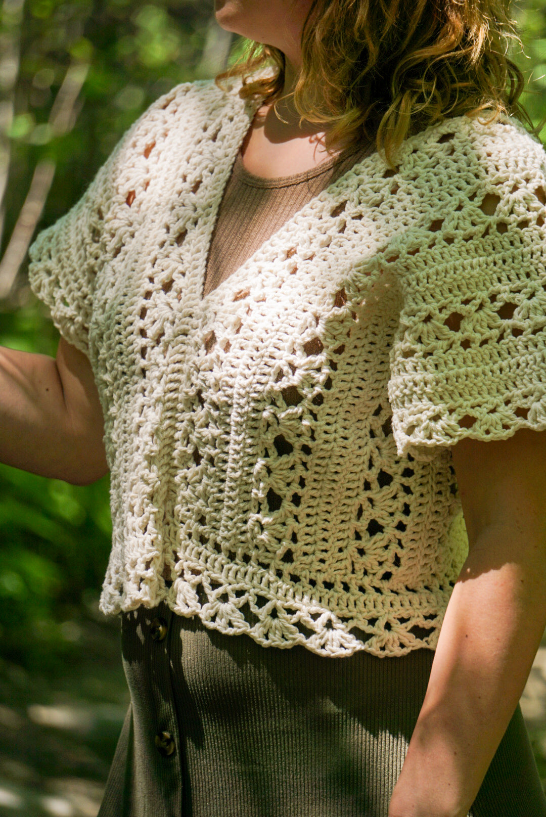 Crochet V-neck Lace Top