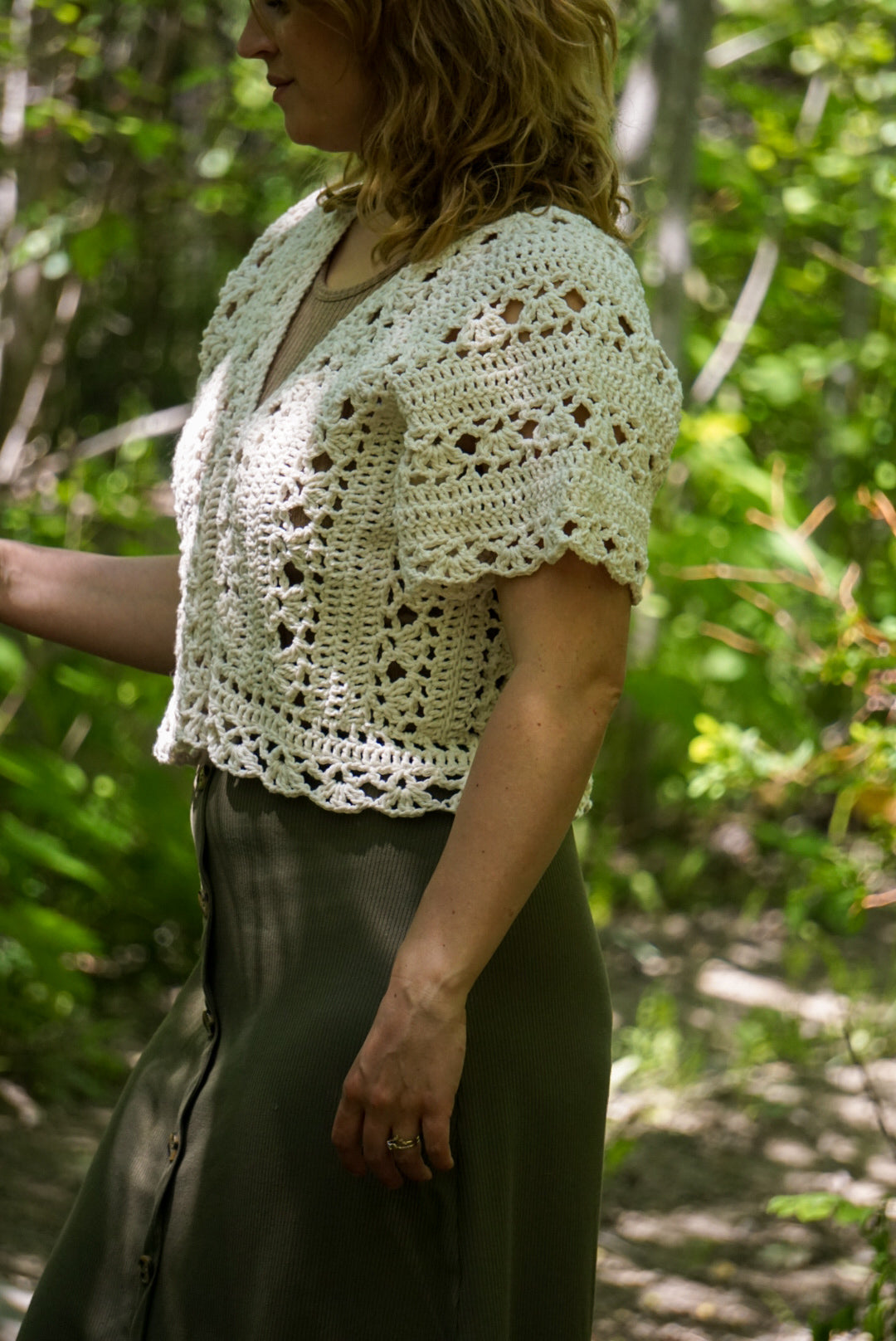 Crochet V-neck Lace Top