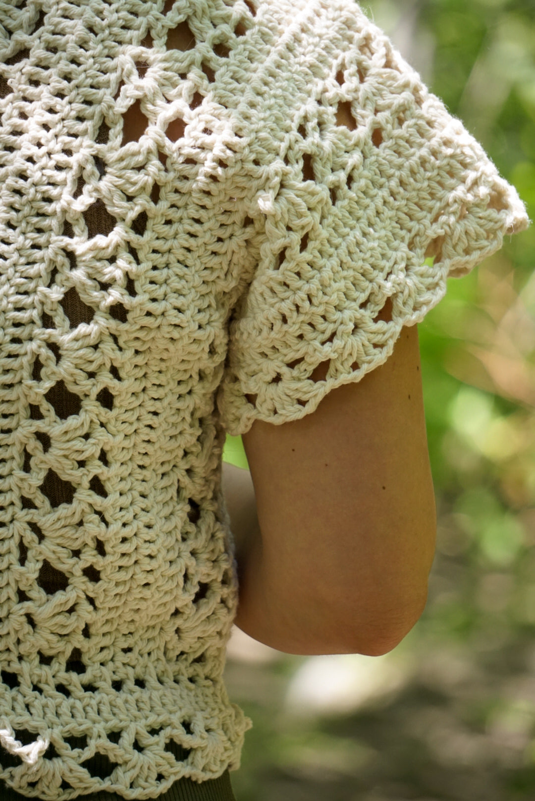 Crochet V-neck Lace Top